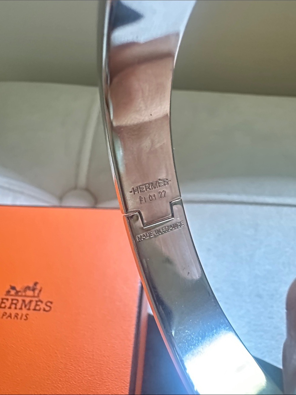 Hermes H Bracelet in Black and Silver, Authentic - Picture 3 of 5